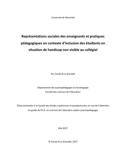 Page couverture du document de B La Grenade, Carole