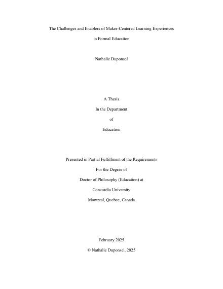 Page couverture du document de Duponsel, Nathalie