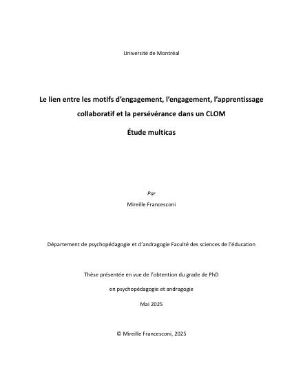 Page couverture du document de Francesconi, Mireille