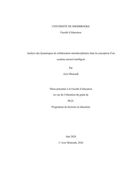 Page couverture du document de Mimoudi, Aziz
