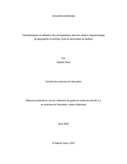 Page couverture du document de Viens, Gabriel